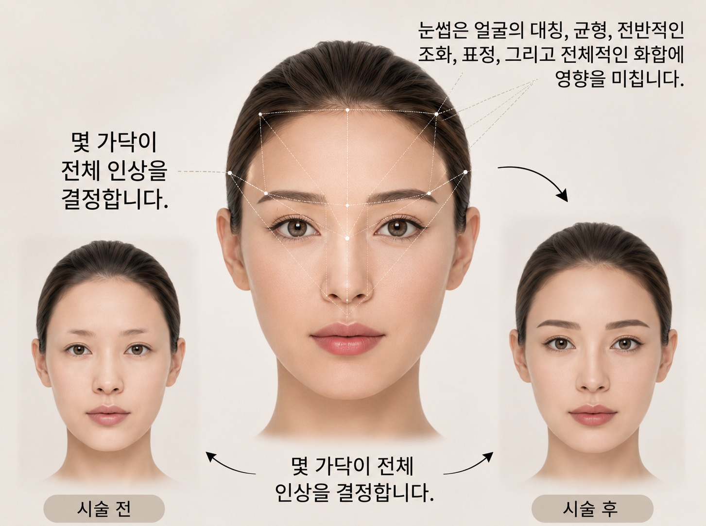 눈썹이 인상에 미치는 영향 일러스트